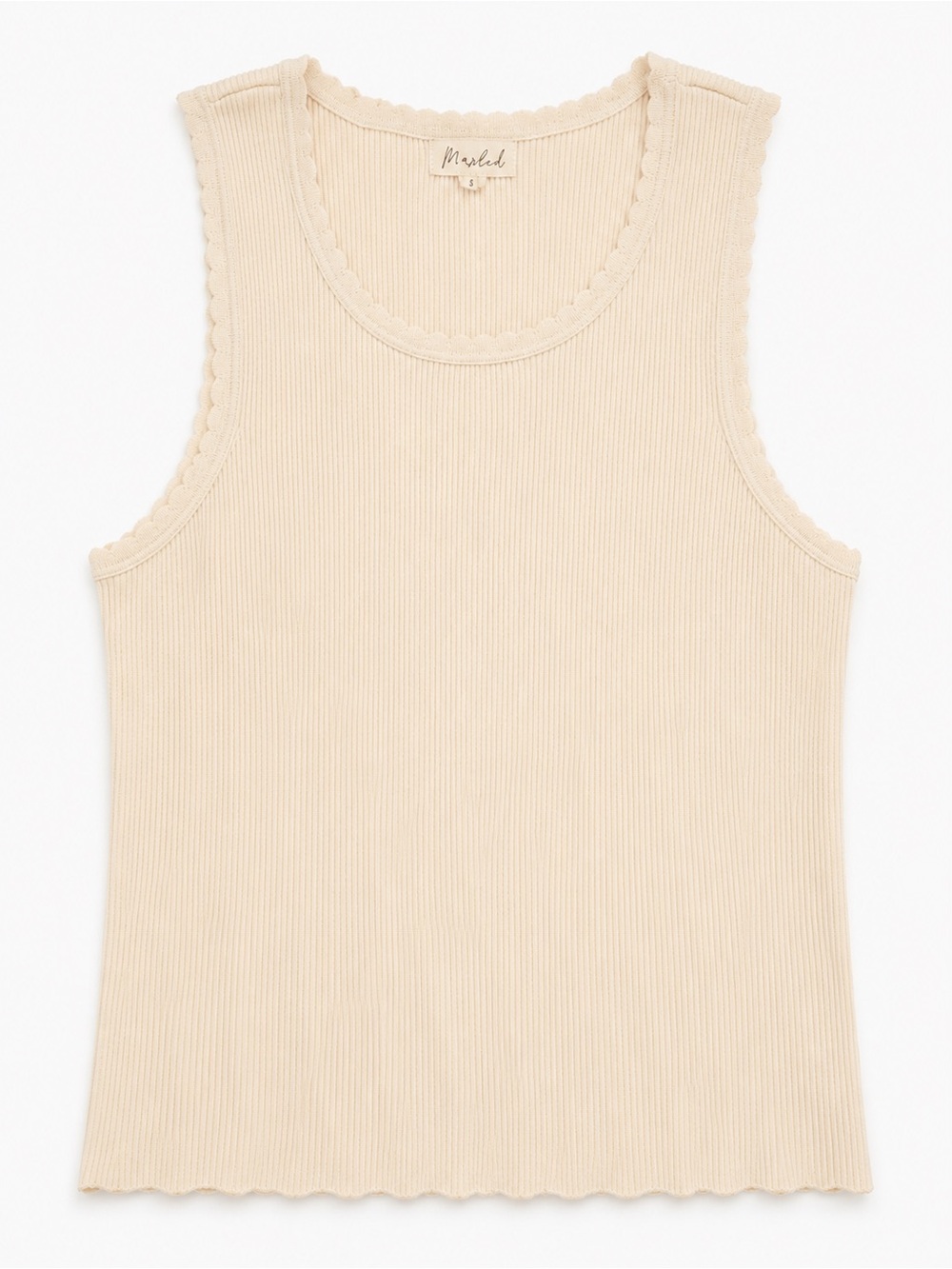 Marled Ribbed Tank Top in Cream